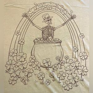 American Eagle Outfitters Oversized Graphic St. Patrick’s Day Skeleton T-shirt
